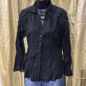 Basic Black Button Up - H & M size 8